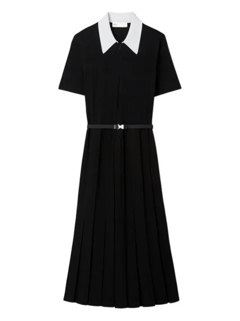 Tory Burch vestido plisado con monograma