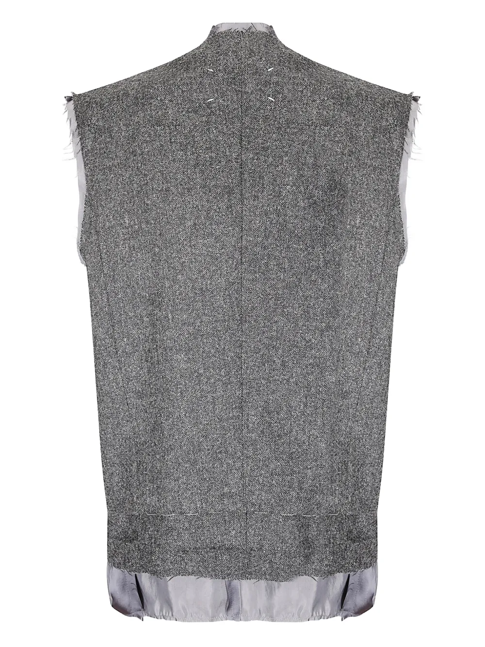 Maison Margiela Frayed-edges Gilet In Gray