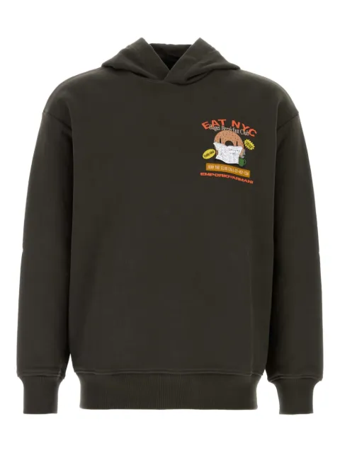 Emporio Armani hoodie de algodón con bagel estampado
