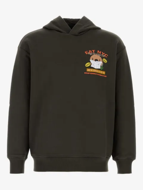 Emporio Armani hoodie de algodón con bagel estampado