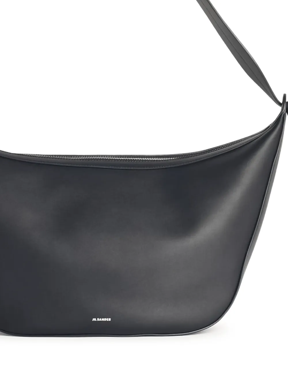 Jil Sander Leren schoudertas met geknoopt detail - Zwart