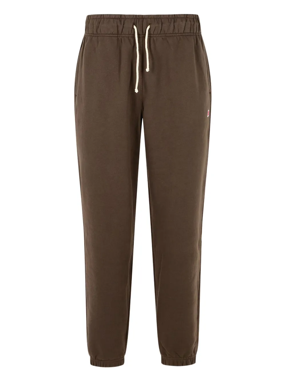 New Balance Elastic-waistband Logo-patch Track Pants In Brown