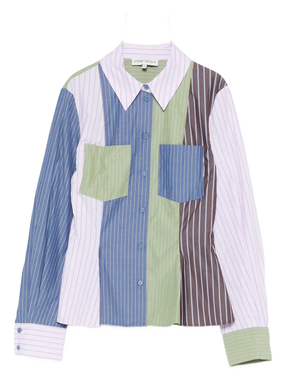 Stine Goya Striped Patchwork Shirt In Pink