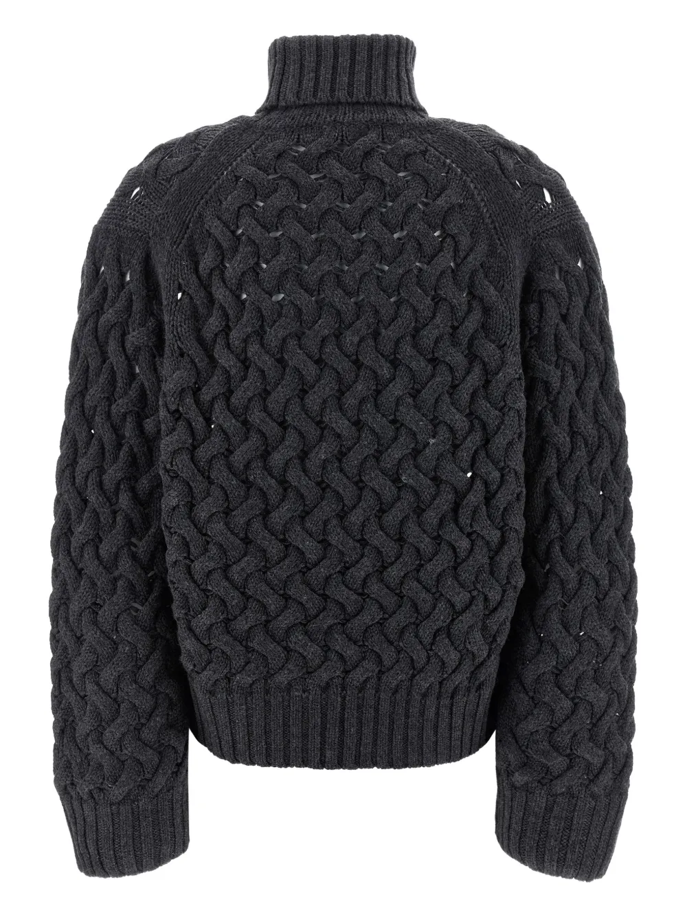 P.a.r.o.s.h Braided Wool High-neck Sweater In Black