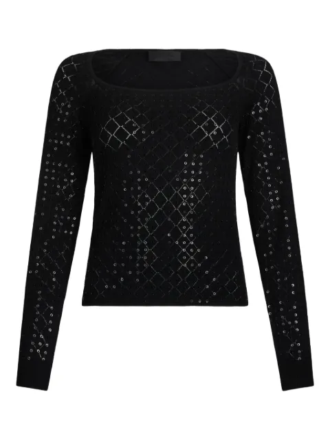 LIU JO sequin-embellished square-neck sweater