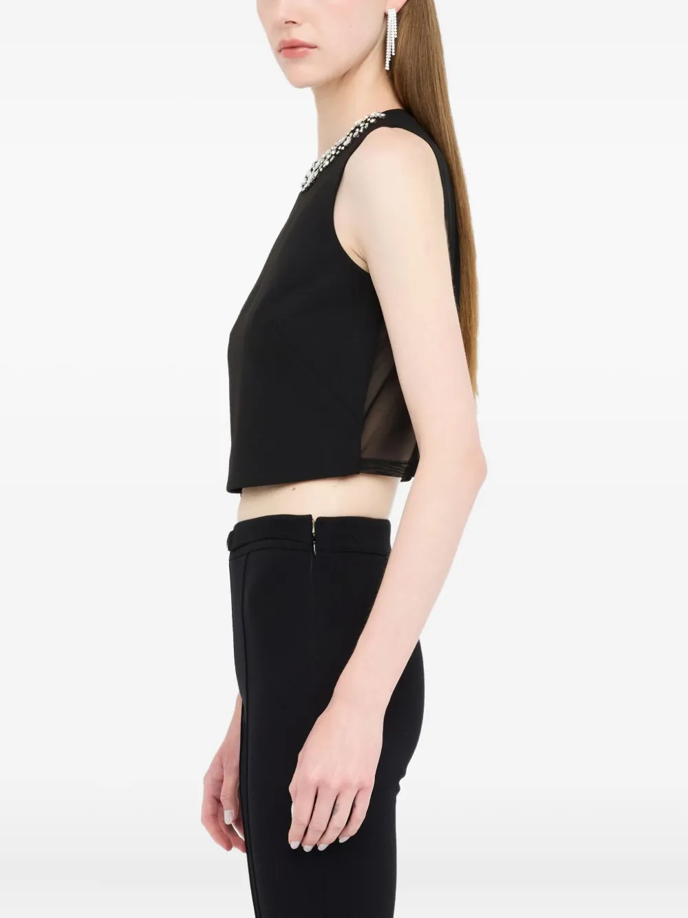 Liu •jo Top With Gemstones In Black