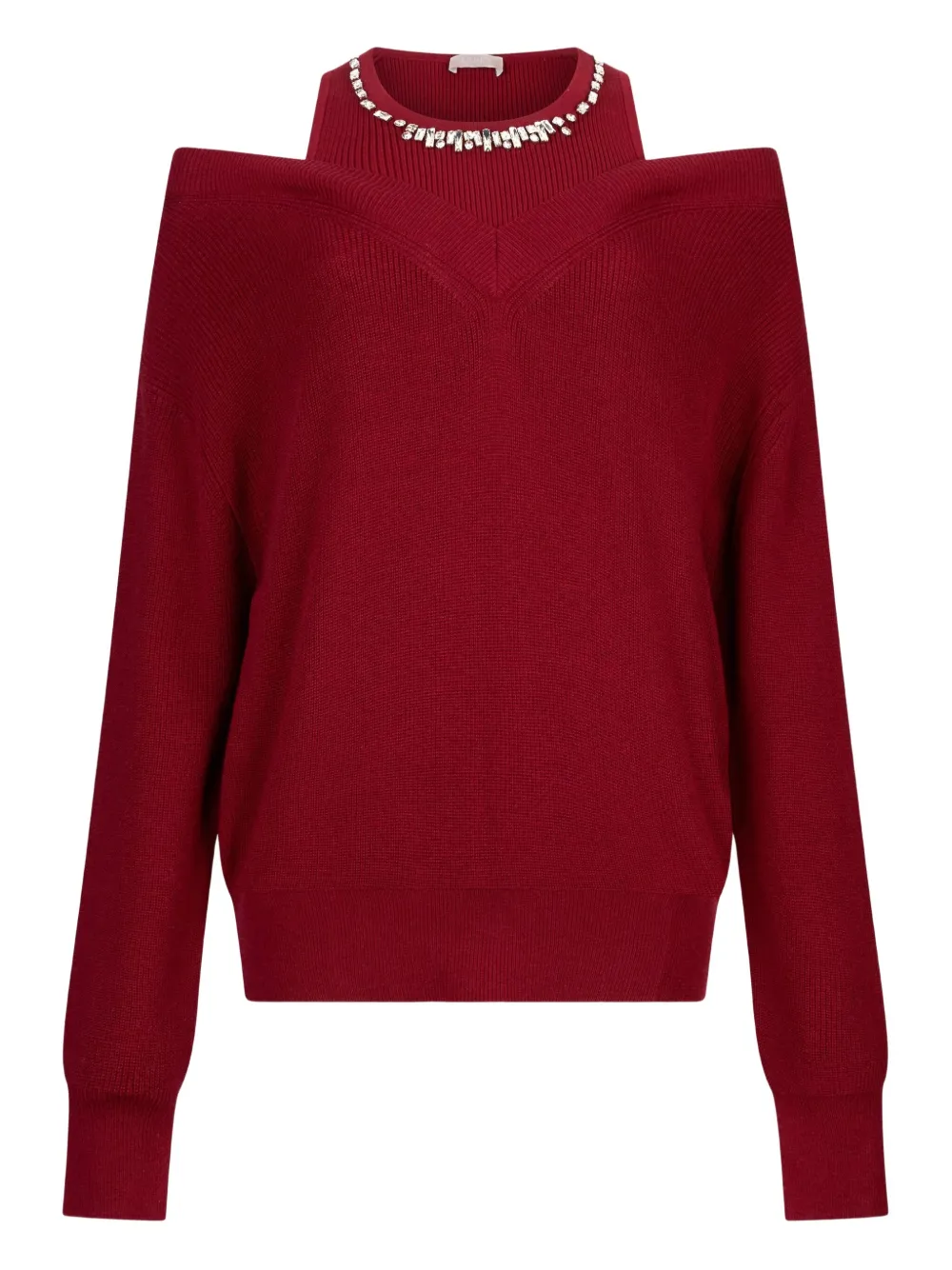 LIU JO embellished-neck sweater | Red | Image 1