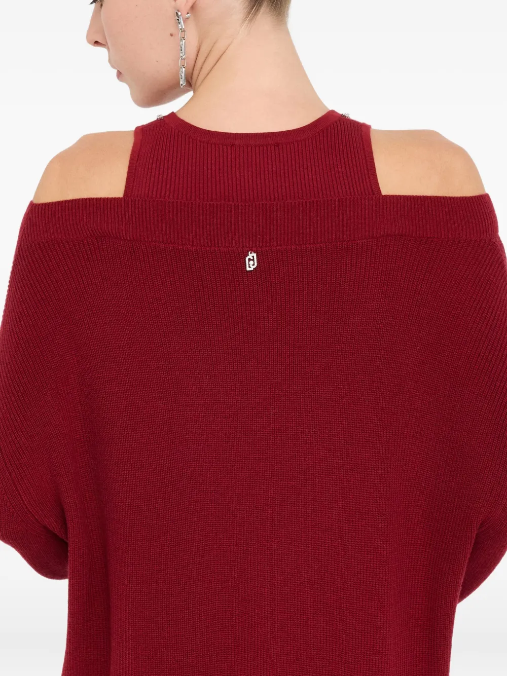 Liu •jo Jumper With Bejewelled Embroidery In Red