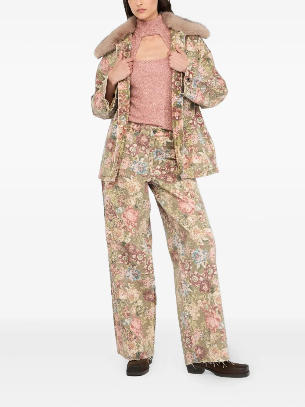 LIU JO Flared trousers with print - Groen