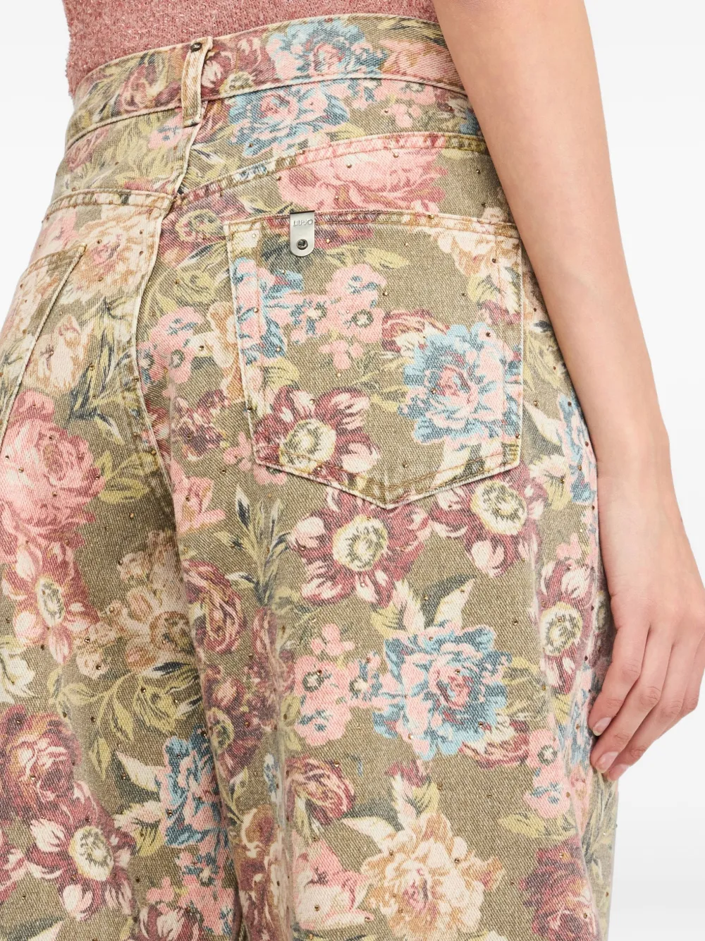 Liu •jo Flared Trousers With Print In Brown