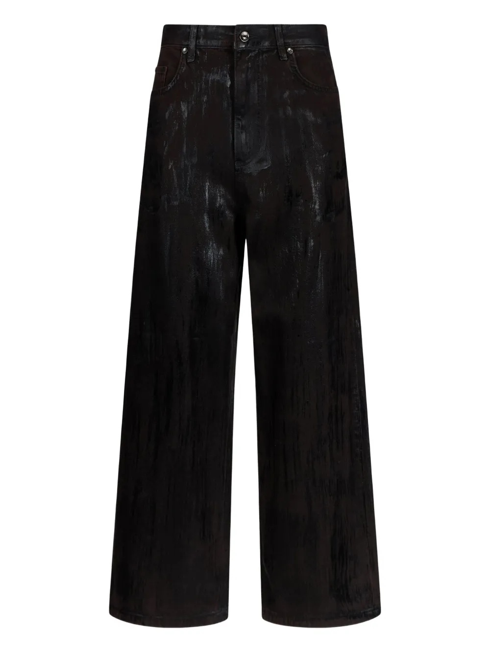 Liu •jo Flared Jeans With Coated Detailing In Black