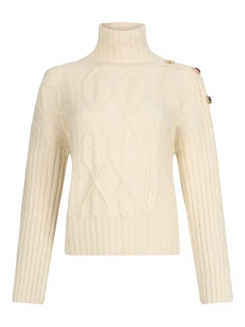 LIU JO suéter en tejido de ochos con botón de joya