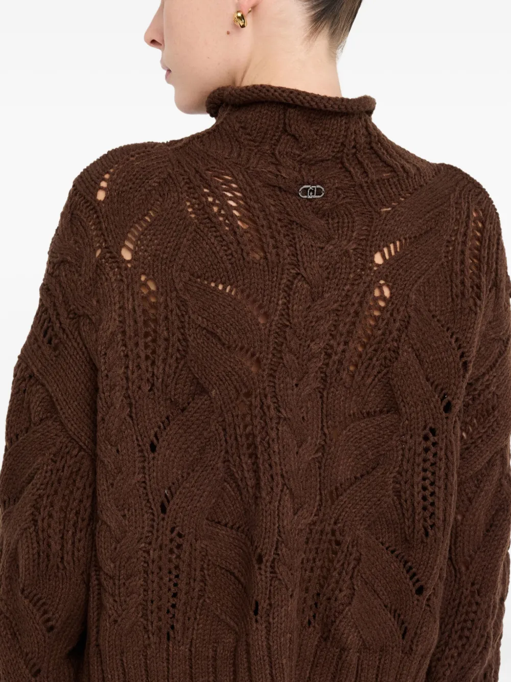 Liu •jo Polo-neck With Gemstones In Brown