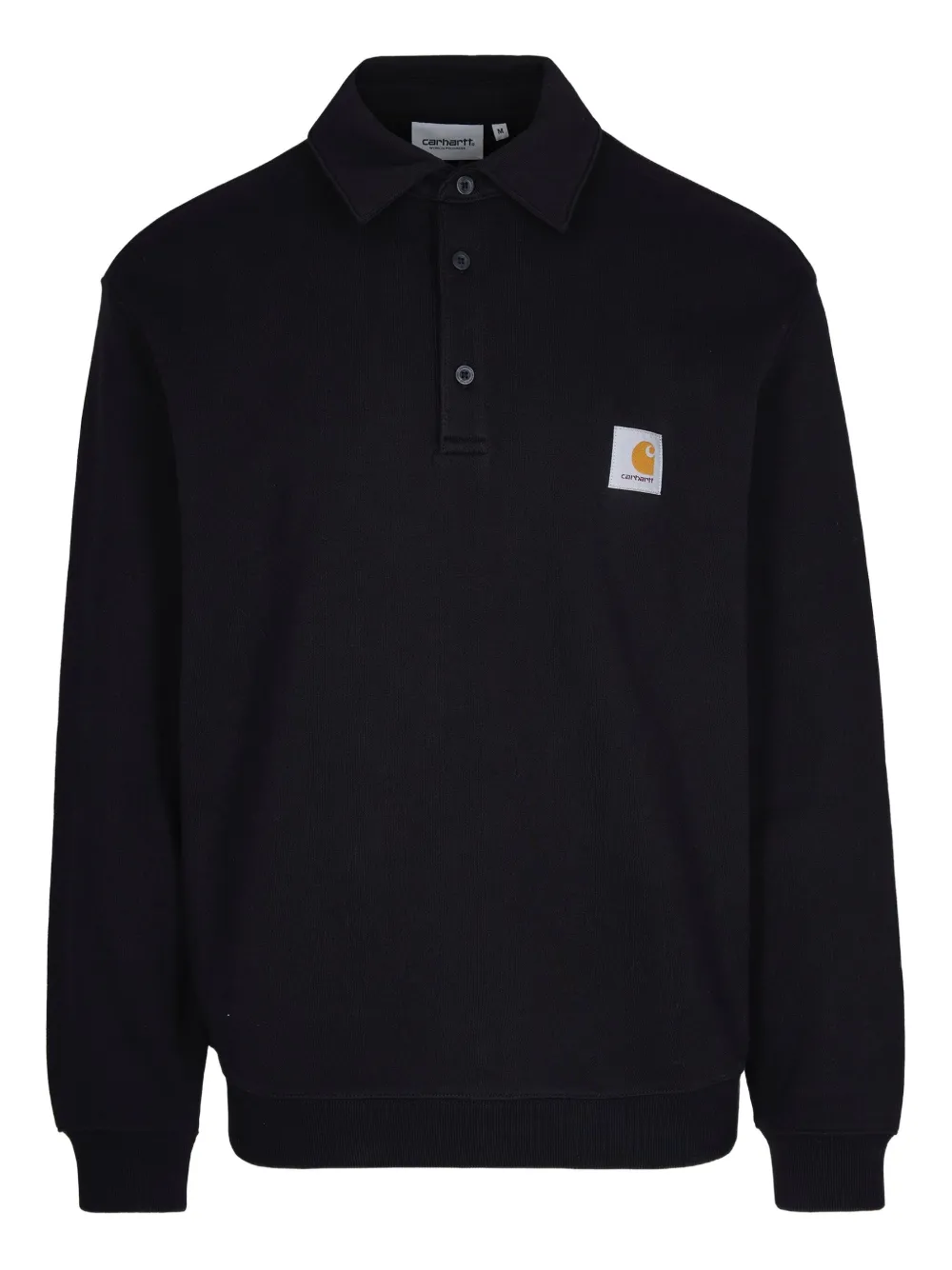 Carhartt WIP logo-patch cotton polo shirt | Black | Image 1