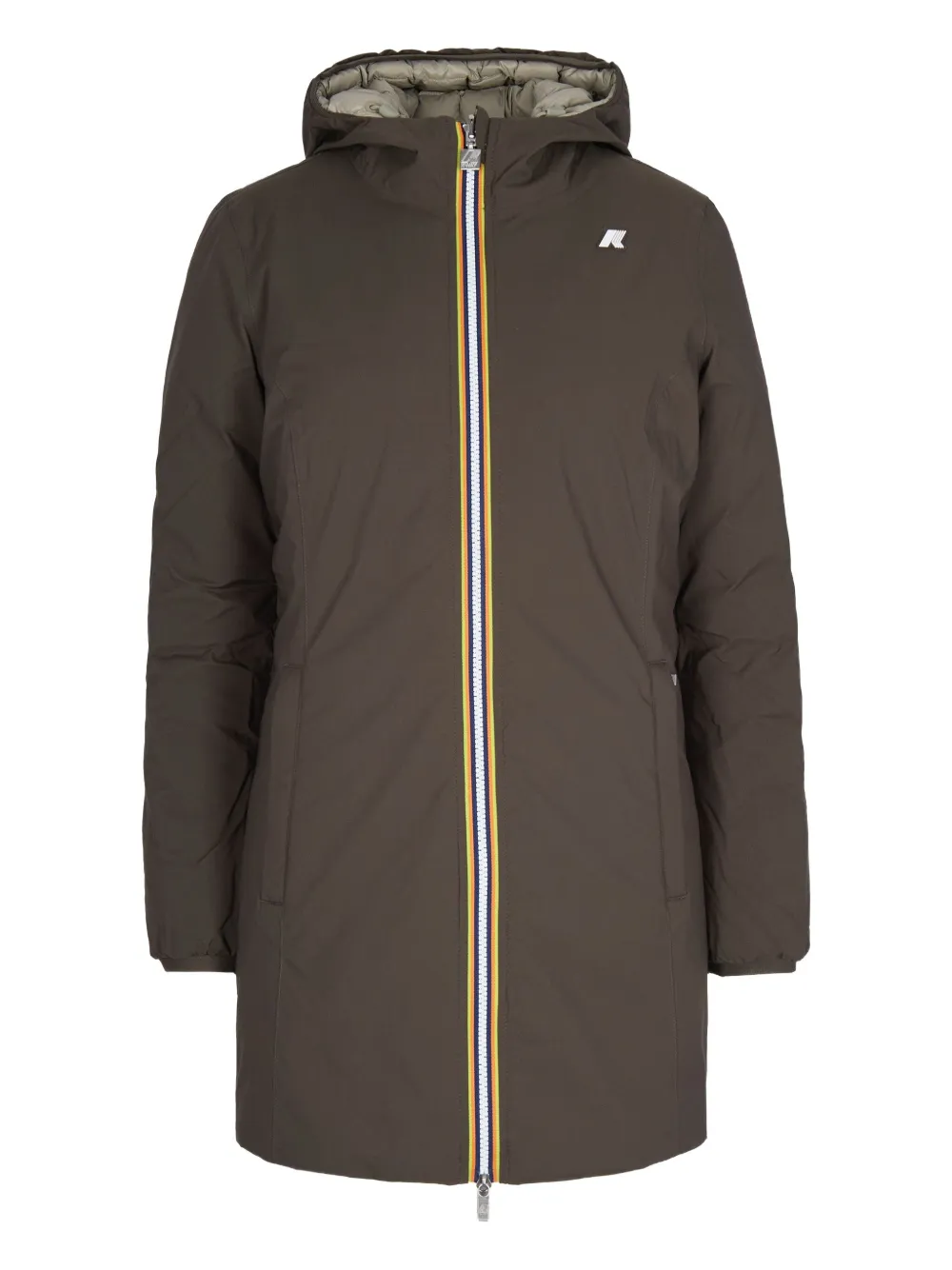 K-Way hooded quilted jacket | Brown | Image 1