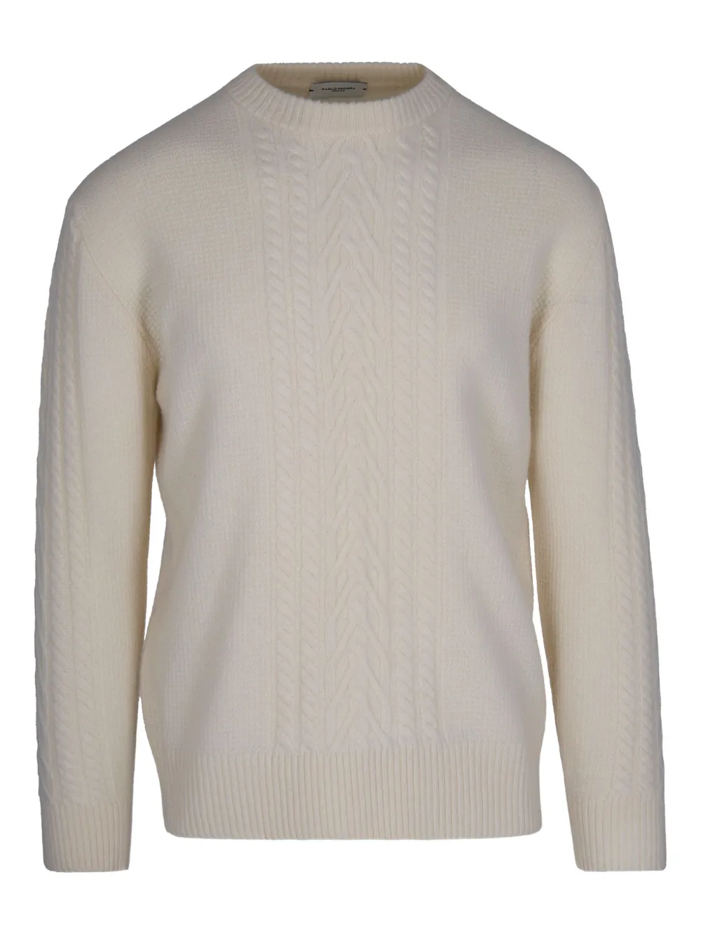 Paolo Pecora Cable-knit Wool Sweater In Neutral