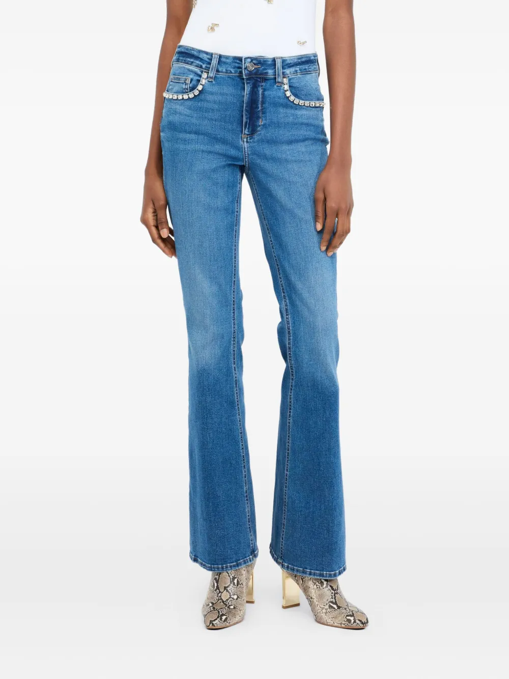 Liu •jo High-rise Flared Jeans In Blue