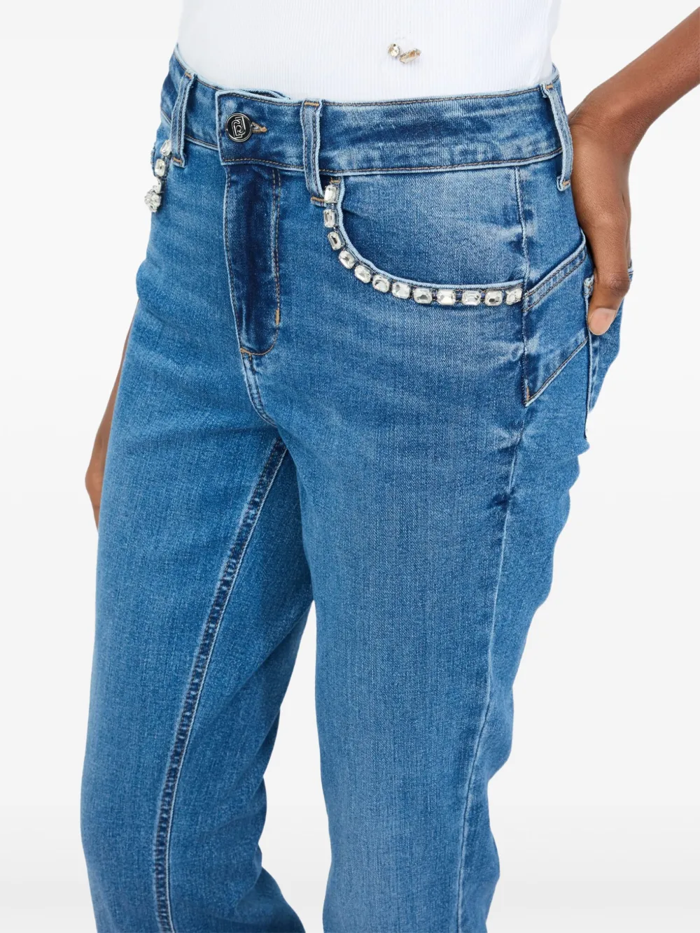 LIU JO Jeans verfraaid met stras Blauw