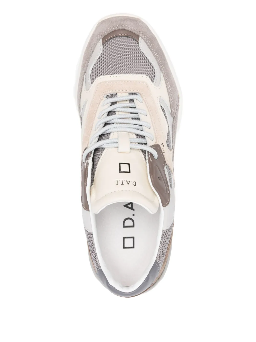 D.A.T.E. Fuga sneakers met suède vlakken Grijs