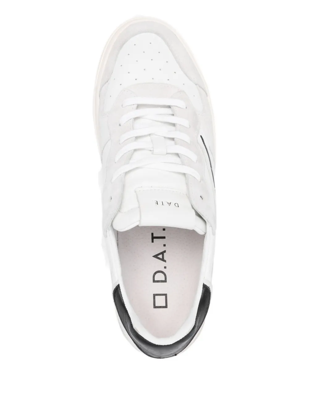 Date Suede-leather-panel Sneakers In White