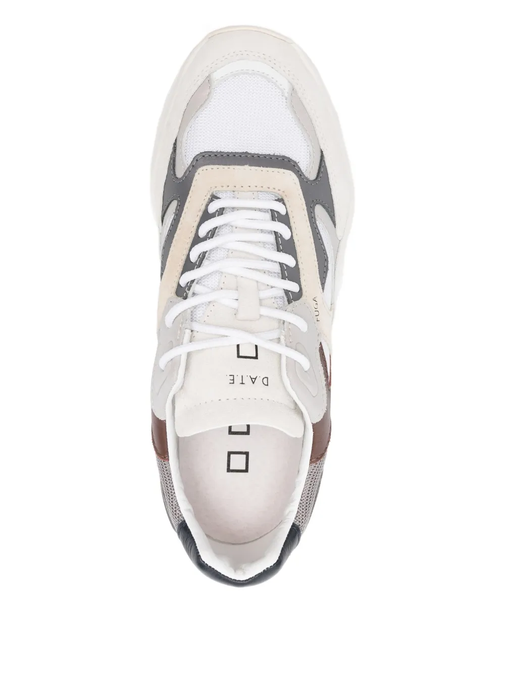 D.A.T.E. Sneakers met leren vlakken Wit