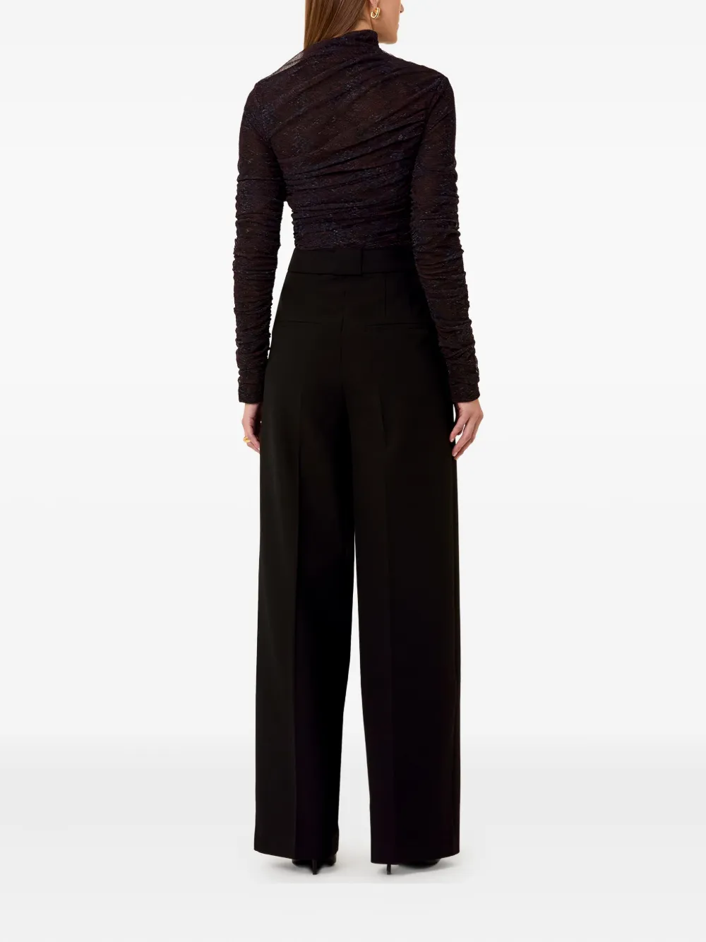 Nicholas Joey Snake-print Ruched Top In Black