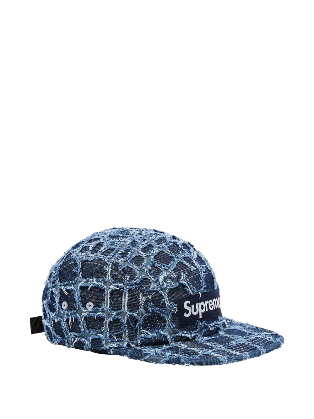 Supreme frayed denim camp cap - Blauw