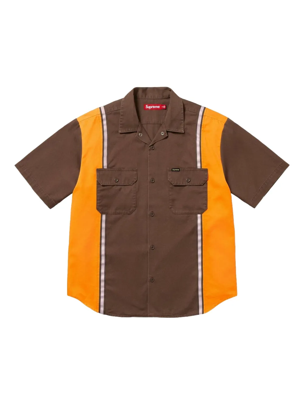 Supreme Stadium Reflective Stripe "Brown" shirt - ブラウン Supreme Stadium Reflective Stripe "Brown" shirt - ブラウン