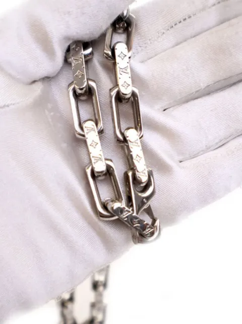 Louis Vuitton Pre-Owned 2020 Stainless Steel Monogram Chain Link Necklace costume necklace