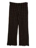 YANYAN KNITS basket-weave cropped trousers - Brown