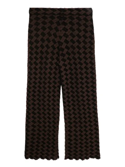 YANYAN KNITS basket-weave cropped trousers