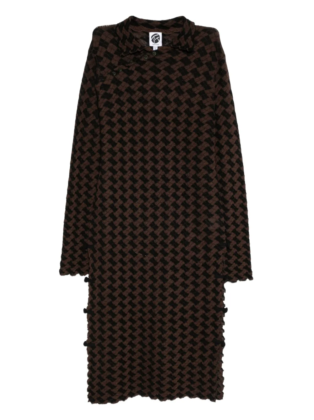 YANYAN KNITS jacquard wool dress | Brown | Image 1