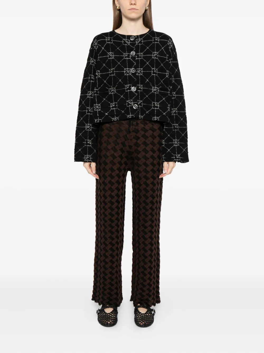 Yanyan Knits June Cardigan In Black