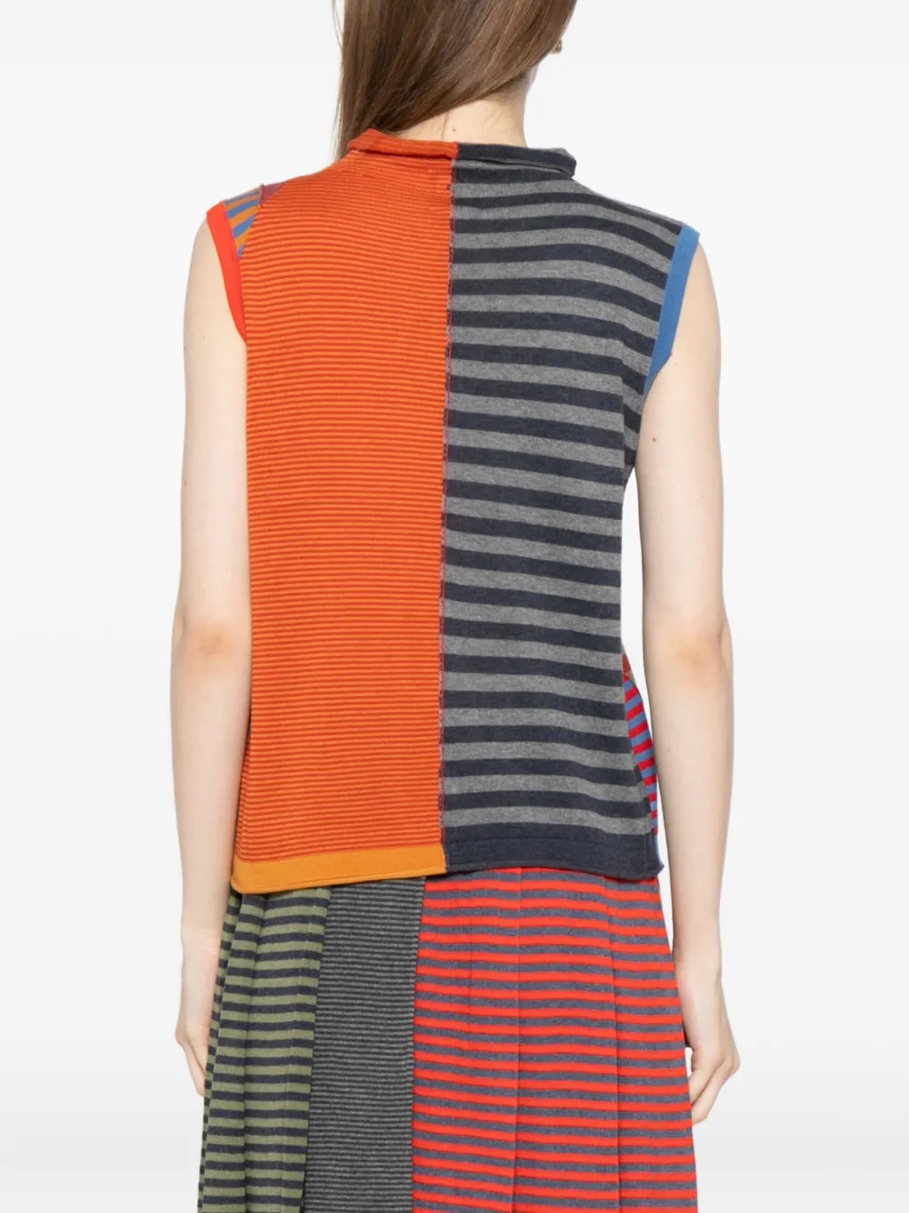 Yanyan Knits Striped Mockneck Top In Multi