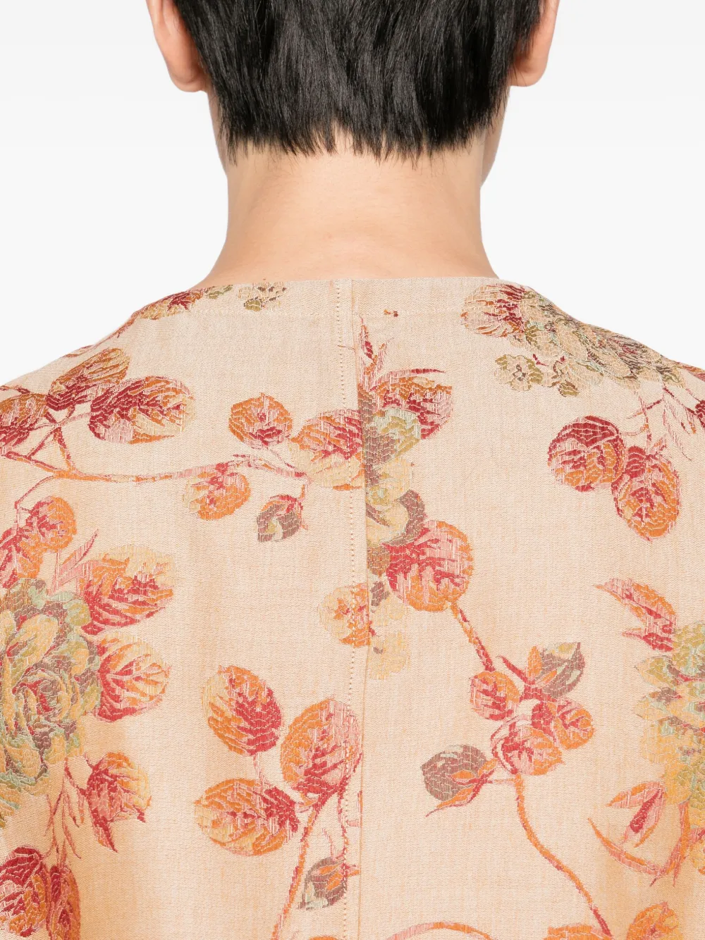 COMMUNS Gilet met geborduurde bloemen Rood