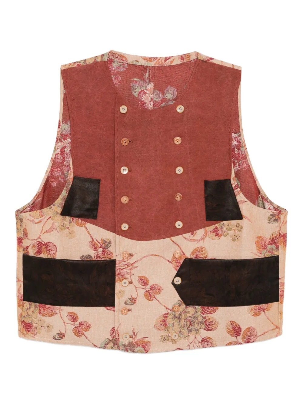 COMMUNS floral-embroidered gilet | Red | Image 1