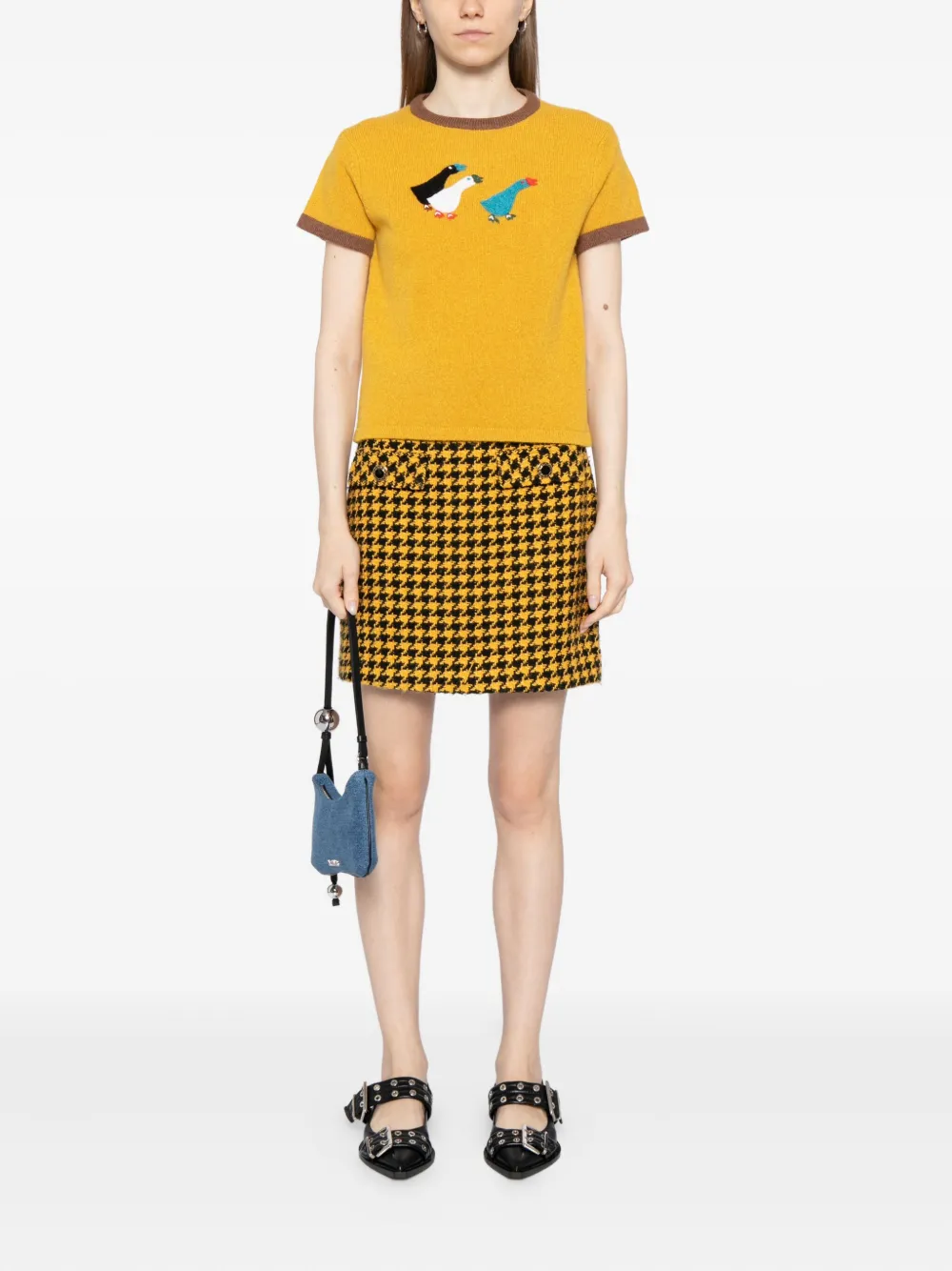 YANYAN KNITS geese-embroidered T-shirt | T-Shirts & Jersey Shirts | Image 2