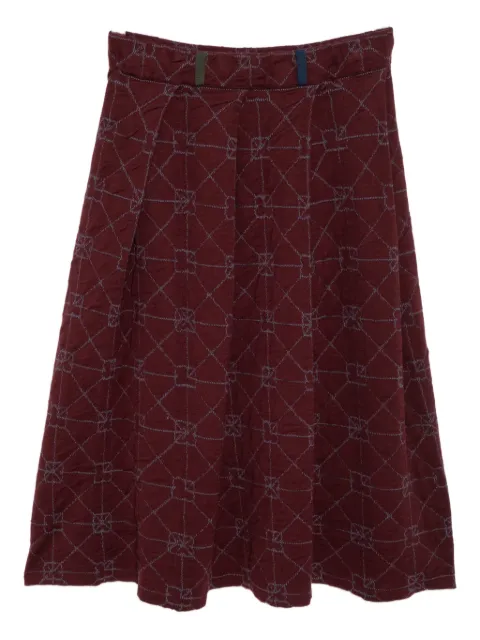 YANYAN KNITS pattern-intarsia pleated skirt