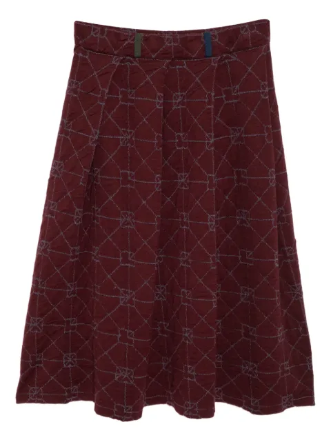 YANYAN KNITS falda plisada con motivo en intarsia