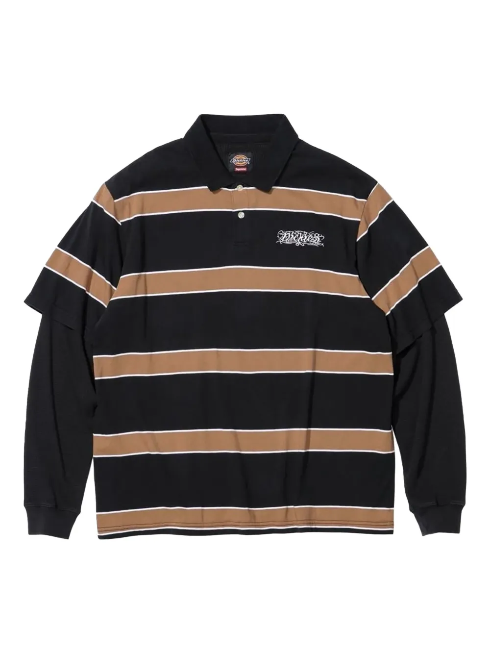 Supreme ストライプ ポロシャツ - ブラック Supreme ストライプ ポロシャツ - ブラック