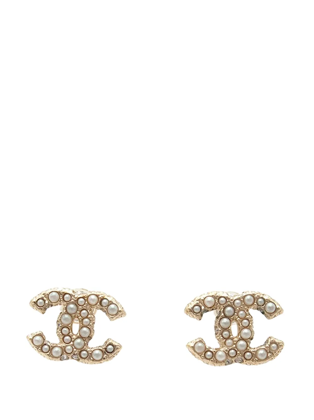 CHANEL Pre-Owned 2020 CC Gold Plated Faux Pearl Earrings costume earrings | Gold | Image 1