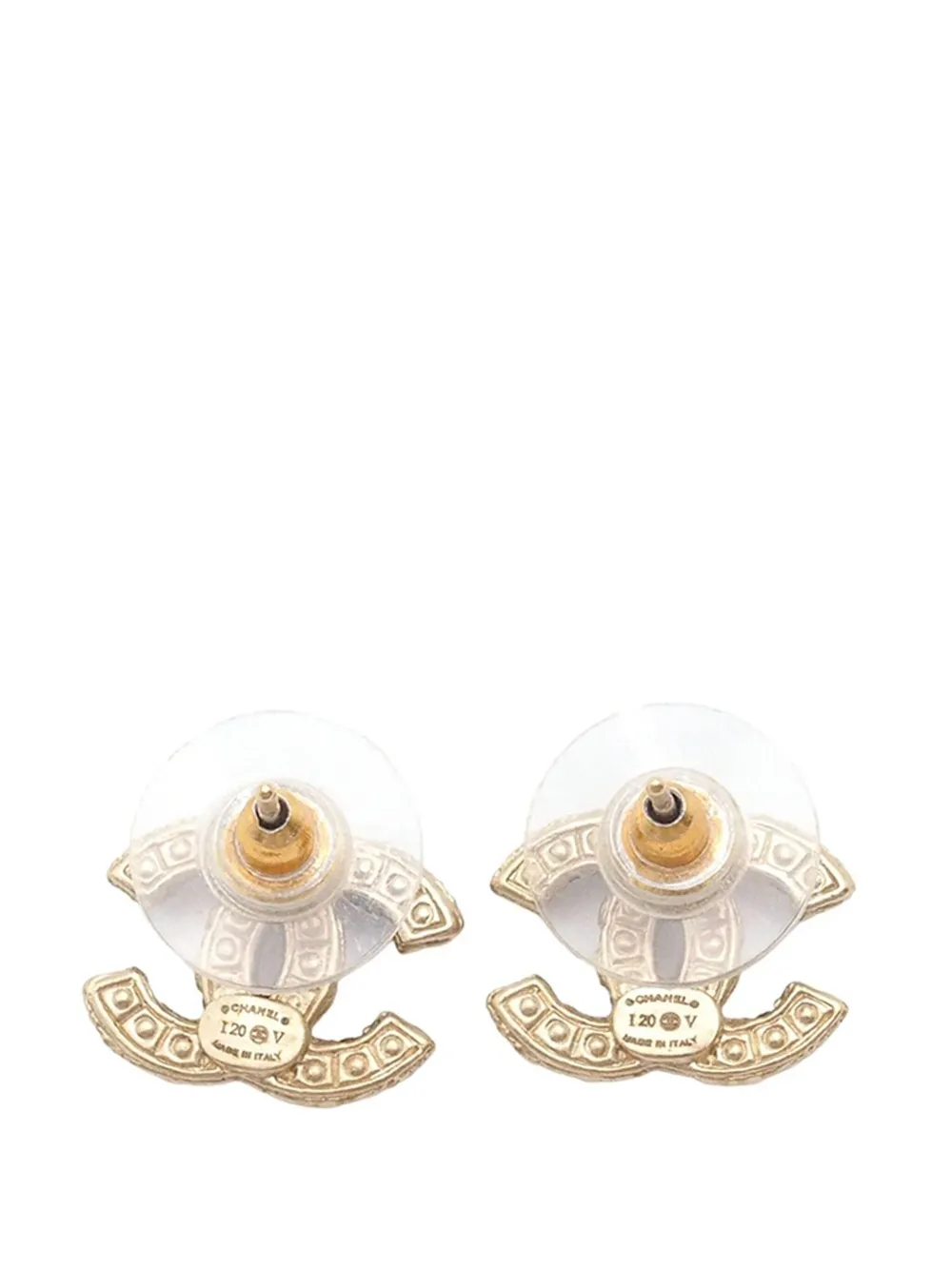 CHANEL Pre-Owned 2020 CC Gold Plated Faux Pearl Earrings costume earrings | Image 2