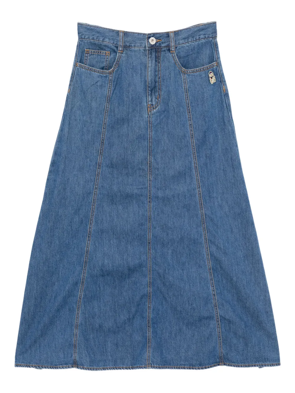 Chocoolate Logo-embroidered Skirt In Blue