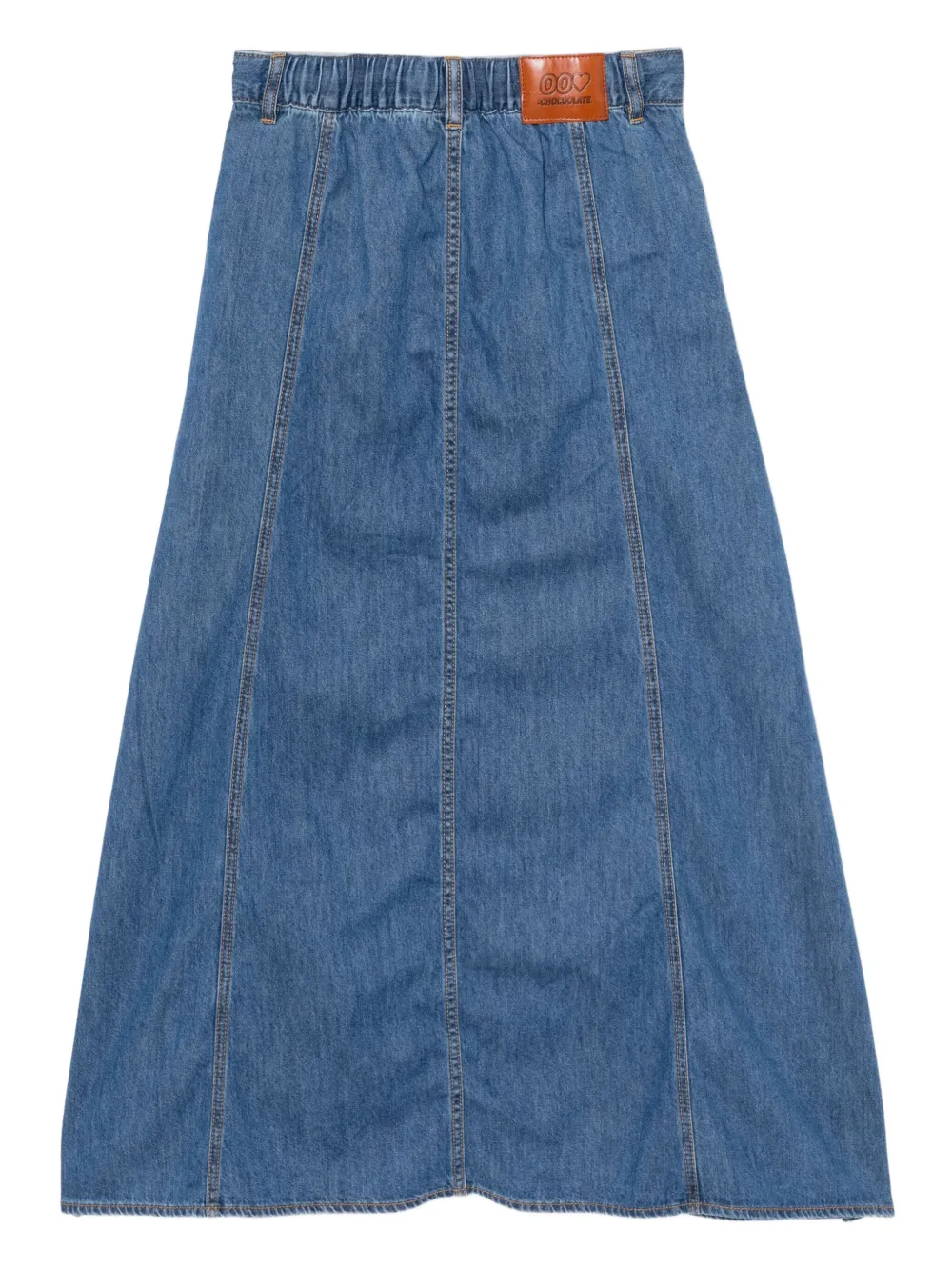 CHOCOOLATE logo-embroidered skirt - Blauw