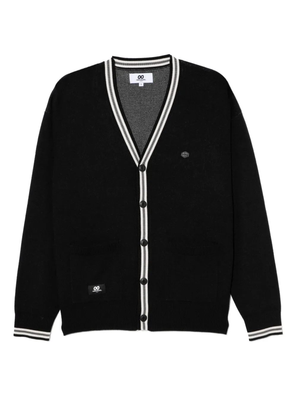 CHOCOOLATE logo-embossed cardigan | Black | Image 1