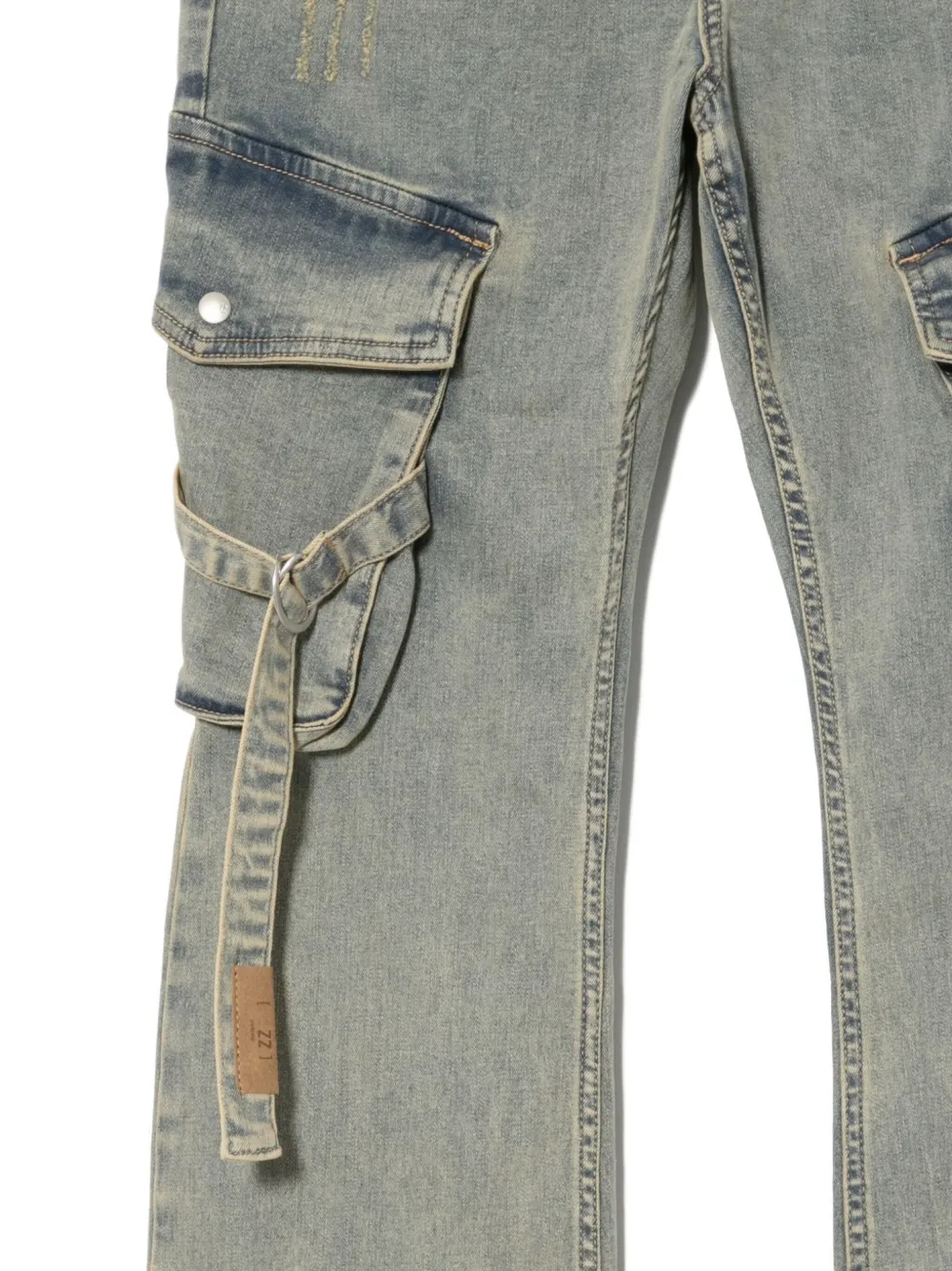 Izzue Logo-patch Bootcut Jeans In Blue