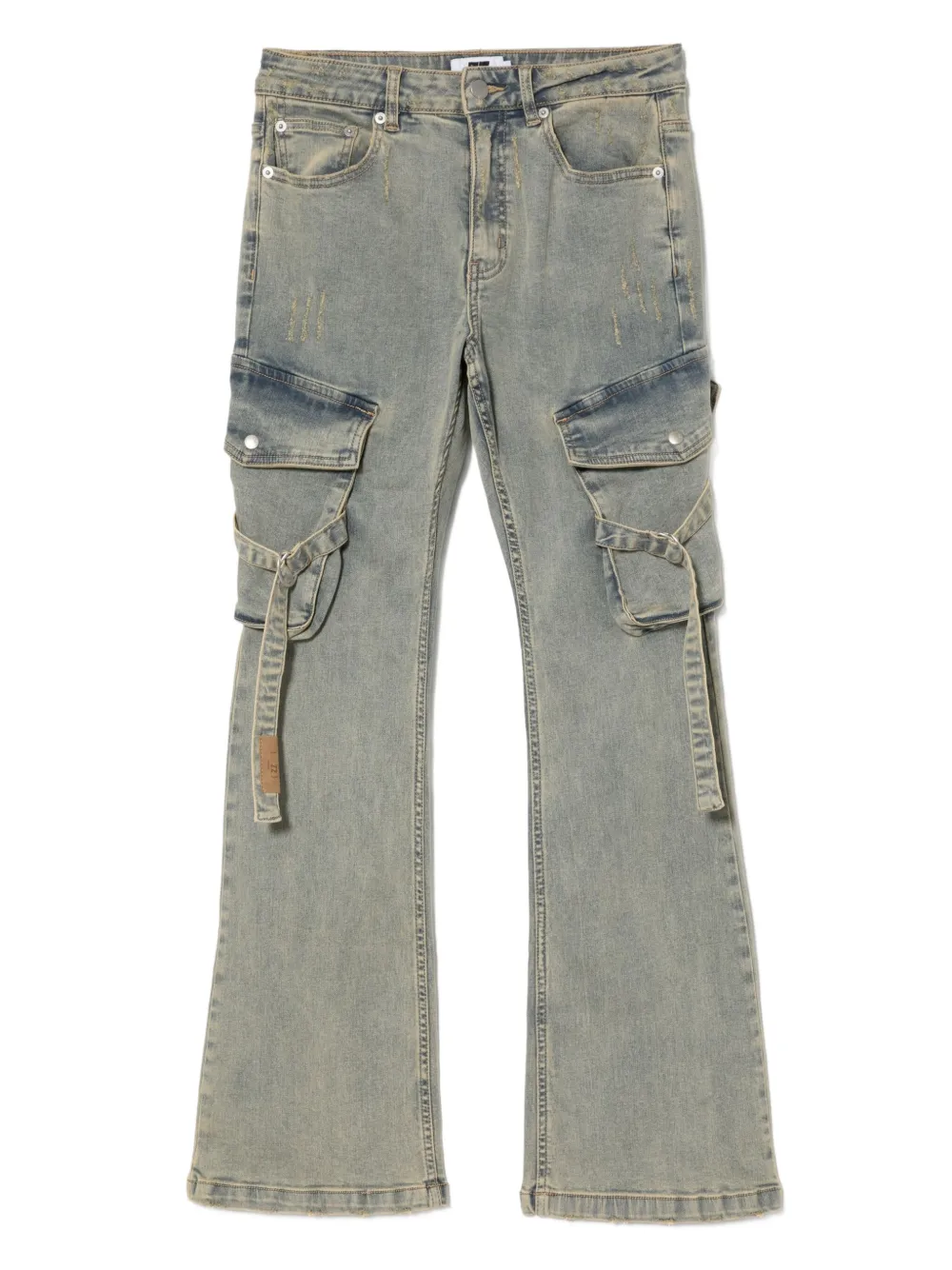 Izzue Logo-patch Bootcut Jeans In Blue