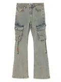 izzue logo-patch bootcut jeans - Blue