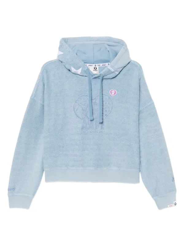 AAPE BY *A BATHING APE® logo-embroidered Hoodie Blue
