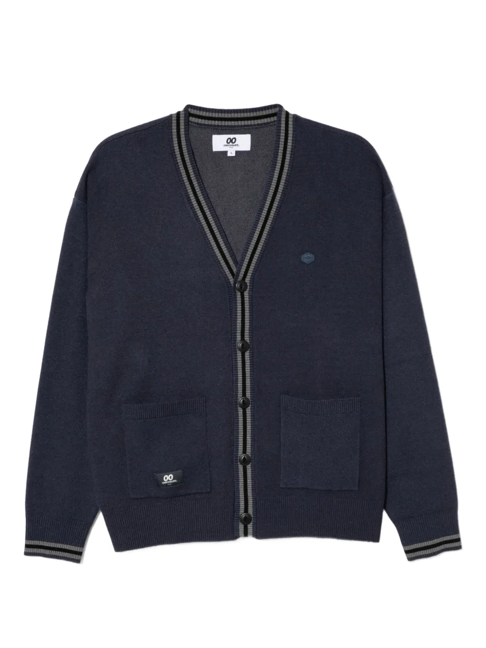 CHOCOOLATE logo-embossed cardigan | Blue | Image 1